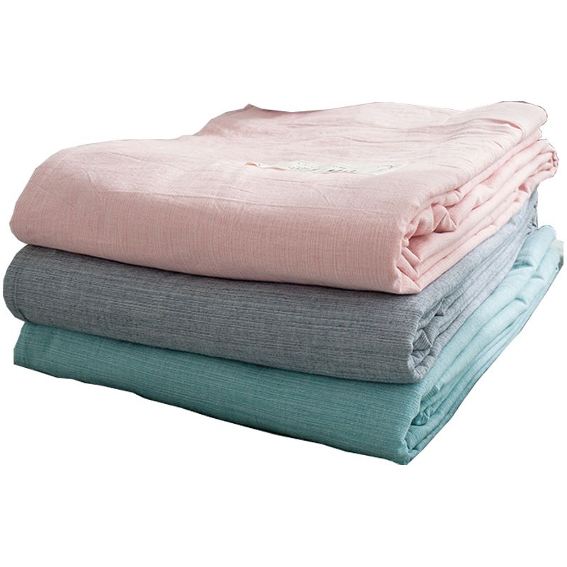 日式纯棉床单单件可裸睡2米x2.3全棉格子被单枕套2件套夏季清爽型