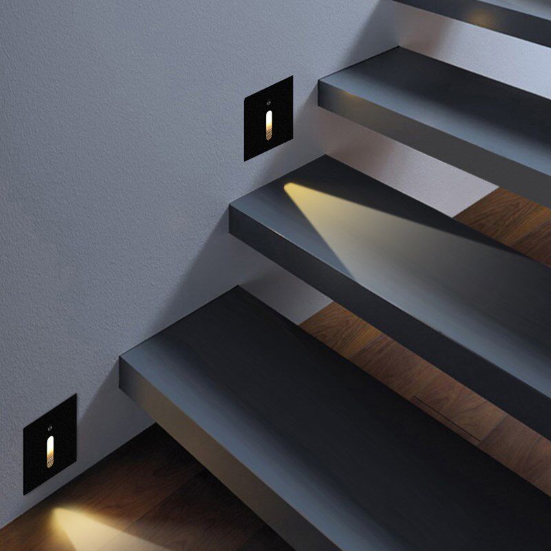 地脚灯86型人体感应LED过道踏步灯别墅楼梯户外防水台阶踢脚灯