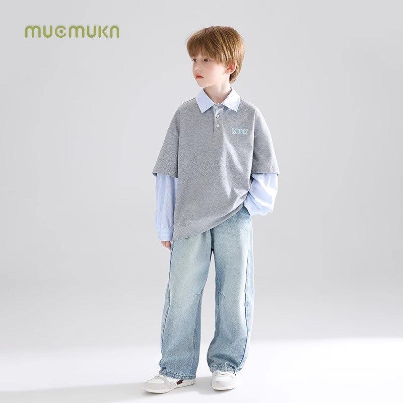 男童假两件T恤翻领长袖衬衫领上衣2025新款中大童儿童春装POLO衫,童装/婴儿装/亲子装,儿童POLO衫,淘宝优惠券,粉丝福利购,淘宝优惠卷