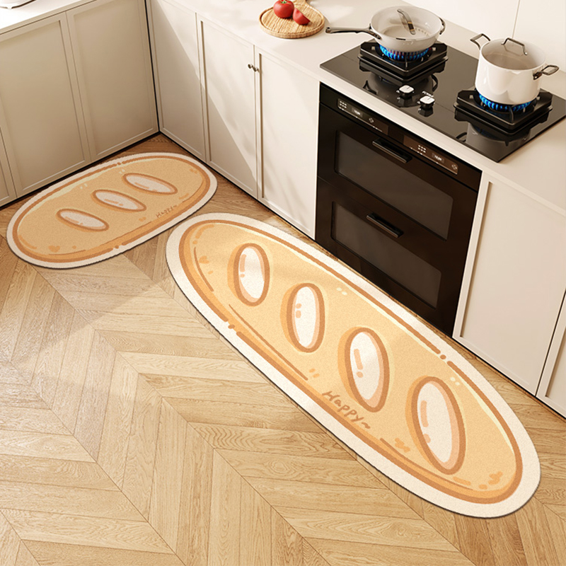 卡通厨房专用地垫软硅藻泥防滑脚垫防油防水家用垫子进门门垫地毯