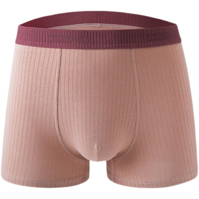 薄款夏季男士纯棉内裤中高腰青年平角裤棉质面料简约大码舒适全棉