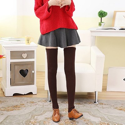 70cm瑜伽舞蹈加长加厚保暖护腿针织毛线堆堆袜套秋冬宽松过膝腿套