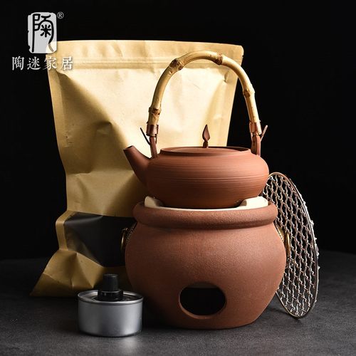 陶迷家用围炉煮茶套装耐高温陶瓷烧烤炉柴烧温茶提梁壶炭烧烤网盘