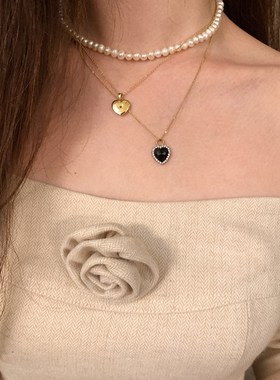 圣卡洛的晚秋 米驼色人字纹浪漫玫瑰针织拼接方领上衣长半裙套装