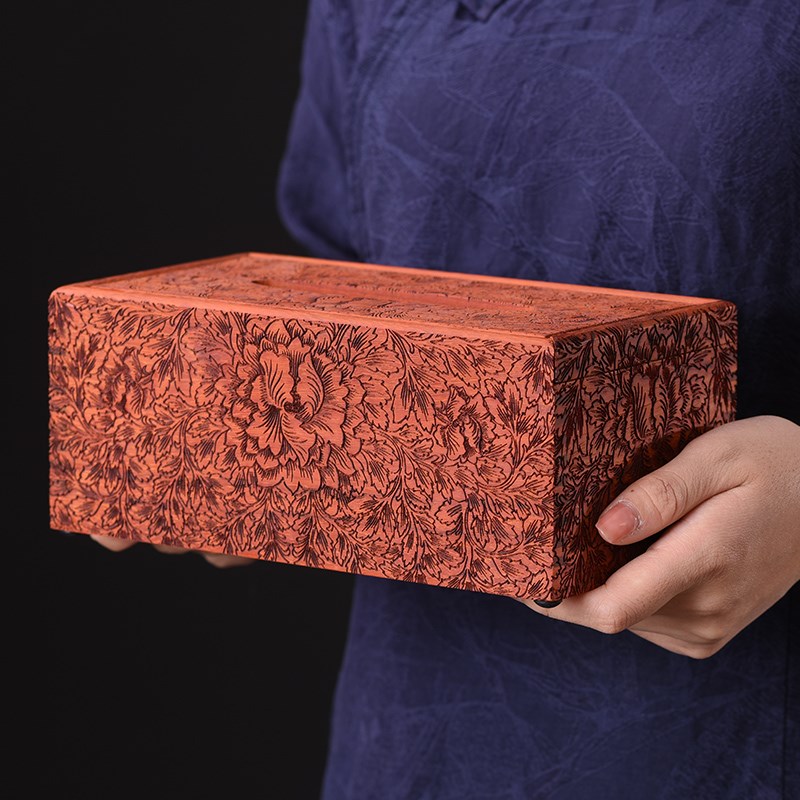 红花梨木纸巾盒实木茶几高档中式复古抽纸盒长方形饭桌餐纸收纳盒
