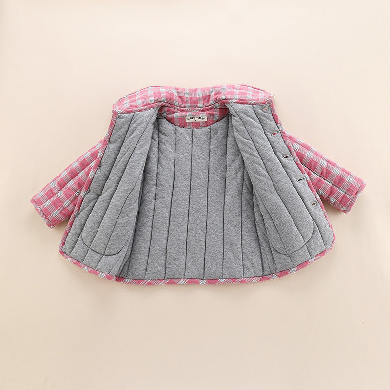 儿童冬季纯棉保暖家居服套装男童女童手工三层夹棉翻领加厚棉睡衣