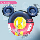 婴幼儿童加厚游泳圈防侧翻带扶手宝宝趴圈腋下爱卡通岁座圈