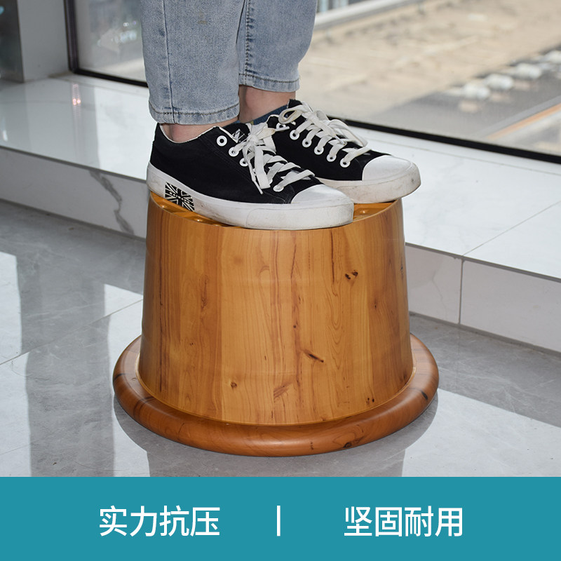 仿木泡脚桶过小腿熟胶牛筋塑料足浴桶带按摩足疗店用品洗脚盆家用