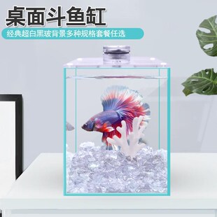 斗鱼缸超白玻璃小型迷你桌面生态缸泰斗国斗巨斗鱼缸办公室创意缸