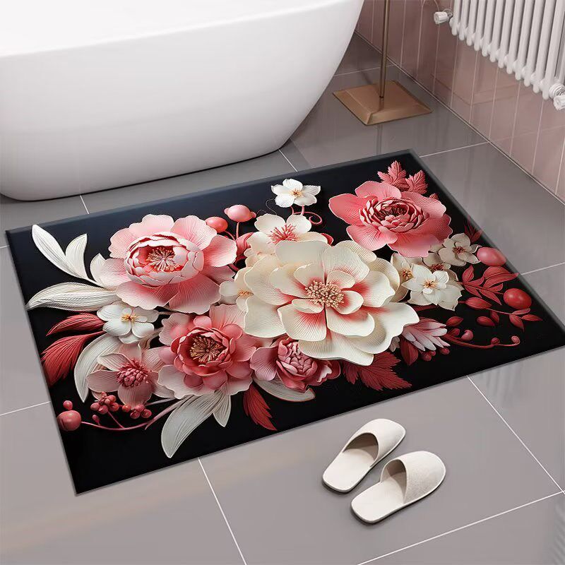 立体硅藻泥卫生间浴室地垫入户门垫吸水防滑地毯家用进门厕所脚垫,居家布艺,入户地垫,淘宝优惠券,粉丝福利购,淘宝优惠卷