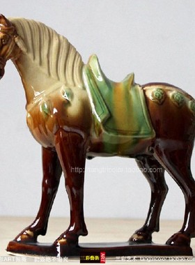 陶瓷马唐三彩六骏马家居具摆设饰件陶瓷器工艺送礼物品商务景德镇