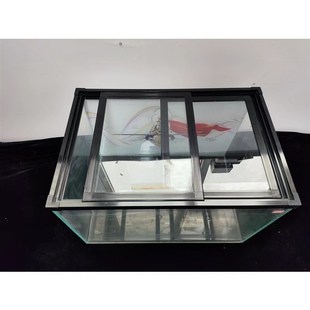 观赏鱼防跳鱼缸玻璃盖板推拉式包边加盖子左右推拉式 透光