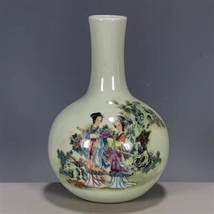 仿大清乾隆粉彩祥凤来仪小胆瓶 仿古瓷器摆件古玩老货收藏品