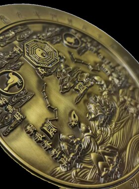 纯黄铜山海镇挂件实心星宿本色彩绘山海镇室内摆件补角乔迁大门口