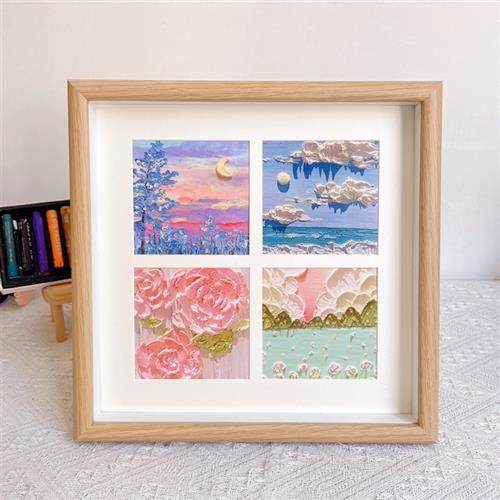 木质相框中空立体油画棒相框四 九宫格装裱框正方形画框摆台挂墙,家居饰品,相框/画框,淘宝优惠券,粉丝福利购,淘宝优惠卷
