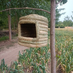 稻草编燕子鸟窝鸟巢城堡形草窝孵化屋檐居住过冬保暖大号用品用具