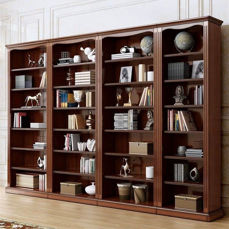 美式全实木书架自由组合无门书柜置物架落地新中式书橱陈列架家具,住宅家具,组合书柜,淘宝优惠券,粉丝福利购,淘宝优惠卷