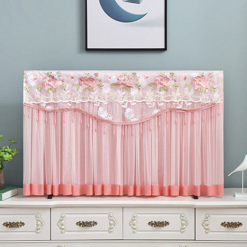 电视机防尘罩开机免取55寸65寸75寸壁挂蕾丝盖布液晶电视罩布新款