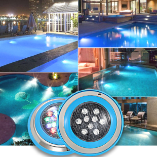泳池灯明装水下壁灯led室外七彩挂壁式水底灯水池鱼池照明不锈钢