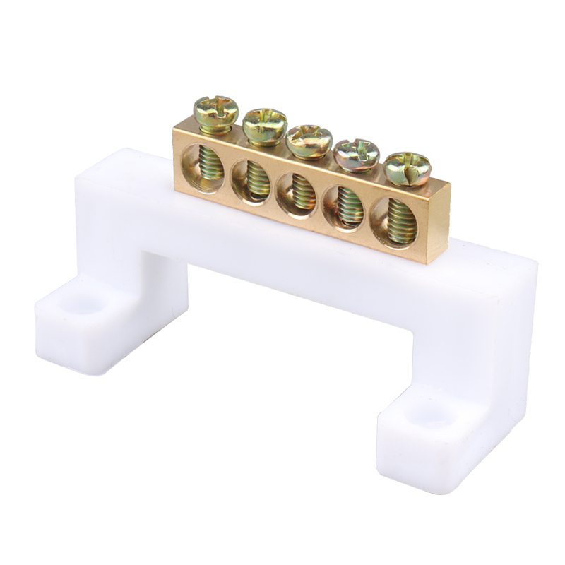 高桥型零线排接线端子地线排5/7/10孔配电箱零地排零线铜条连接器