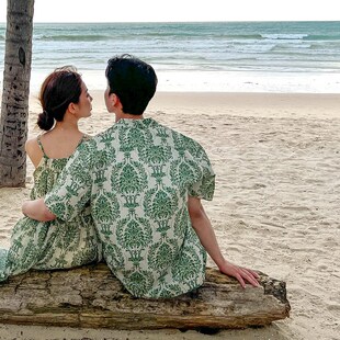 disoo情侣装夏装2025夏季新款特别的不一样套装一裙一衣海边衬衫