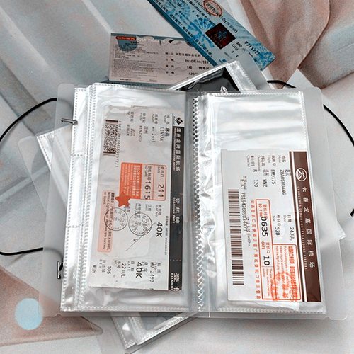 厚透明磨沙PP学生飞机票女生明星卡通收纳手册diy插袋相册纪念册