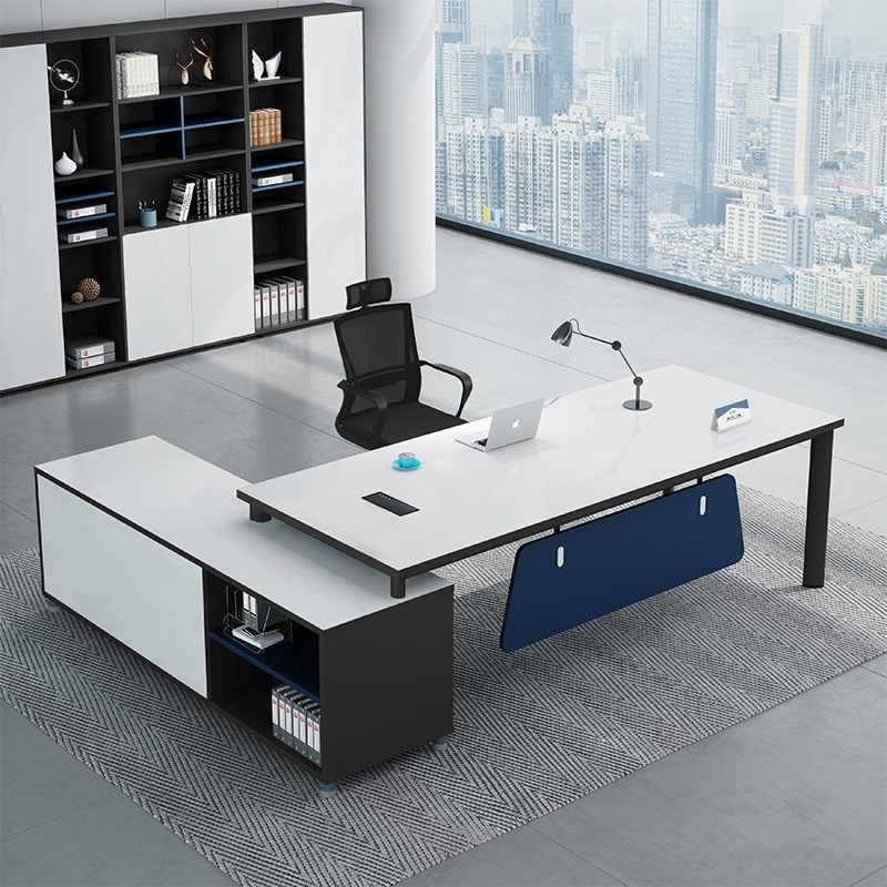 老板桌原木时尚简约工作台经理主管大班台桌椅组合办公室家具桌子