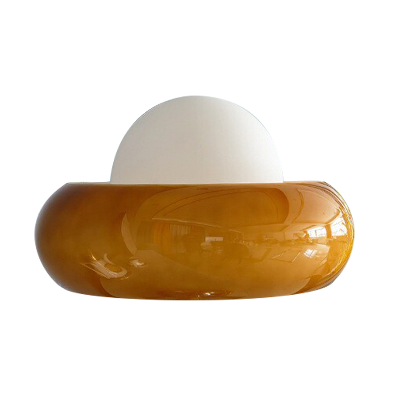 奶油蘑菇台灯装饰月光灯罩卧室餐厅客厅蛋塔玻璃灯罩书房蘑菇台灯