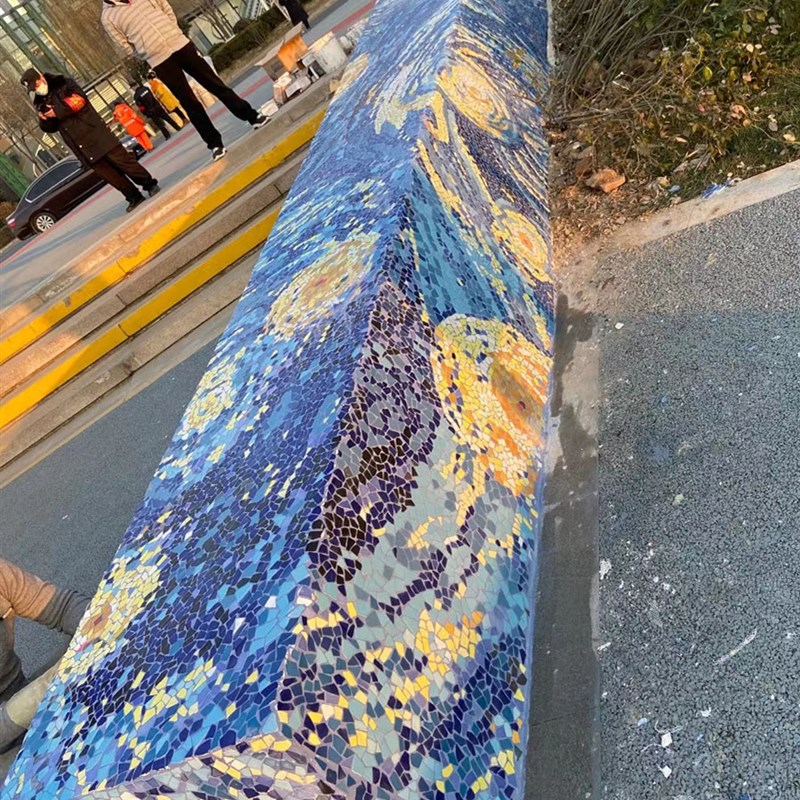 民宿酒店游泳池玻璃陶瓷马赛克瓷砖拼拼图定制夜光星空剪画玄关