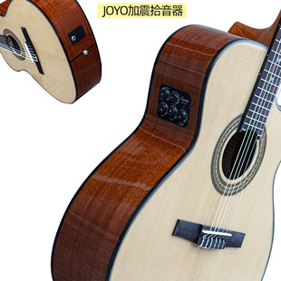 马丁密思跨界寸全单古典吉他品端纯手工演奏加振电箱吉他