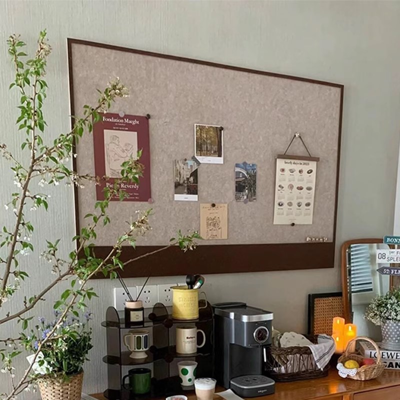 照片墙毛毡板墙软木板墙背景板拍立得愿景板相片挂墙展示墙毛粘板