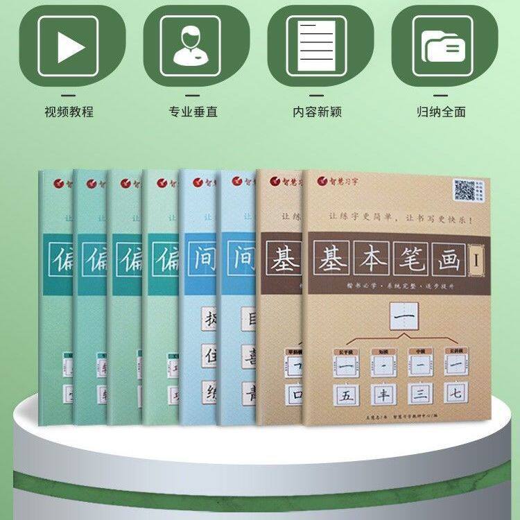 王慧志硬笔书法楷书练字帖中小学生成年基本入门笔画笔顺偏旁部首