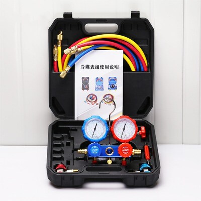 汽车空调410 R134a r22a r410a冷媒双表雪种加氟工具套装压力双表