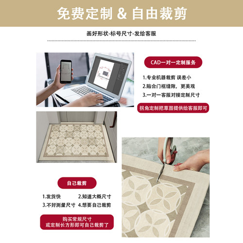 入户门地垫高级感门垫玄关门厅耐脏防滑脚垫大门口地毯家用进门垫