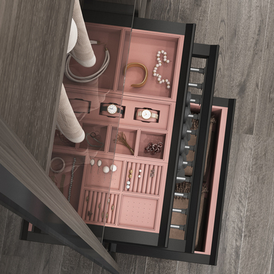 米司库衣帽间饰品收纳盒柜内推拉裤架裤抽衣柜篮中岛台饰品收纳篮