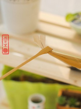手工竹制平衡竹蜻蜓 怀旧复古创意蝴蝶桌面摆件传统工艺竹蜻蜓