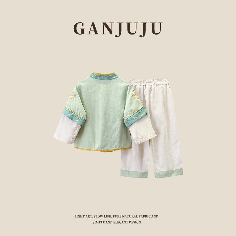 中国风汉服男童春秋季薄款儿童唐装小男孩古风改良长袖套装演出服,童装/婴儿装/亲子装,汉服,淘宝优惠券,粉丝福利购,淘宝优惠卷