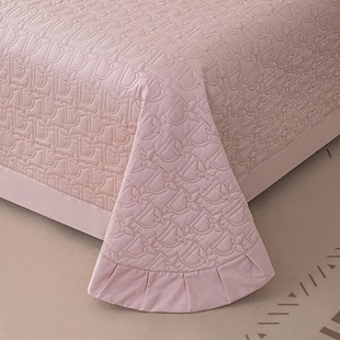 A类全棉蚕丝床盖单件软轻奢高级感酒店风带裙边榻榻米防滑不跑床