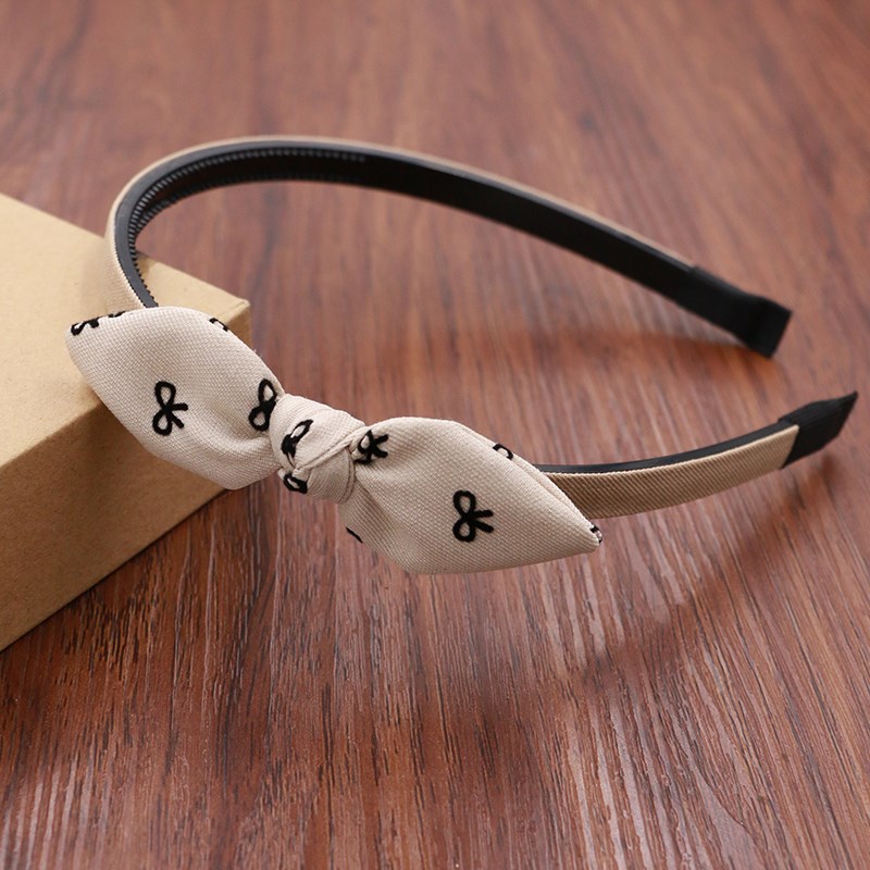 植绒爱心领结发箍女孩头饰儿童大童发卡带齿防滑头圈学生压发头箍