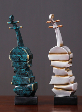 小提琴乐器摆件美式家居装饰品客厅电视柜酒柜酒吧台音乐厅艺术品