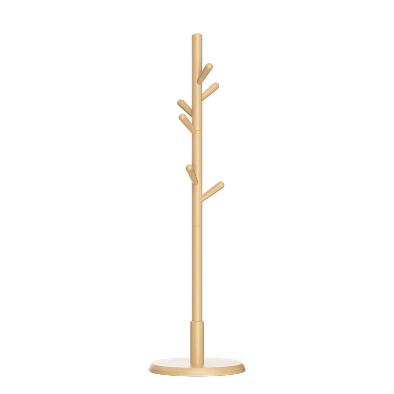 实木衣架落地卧室衣帽架家用挂衣单杆立式置衣架客厅简易榉木衣架