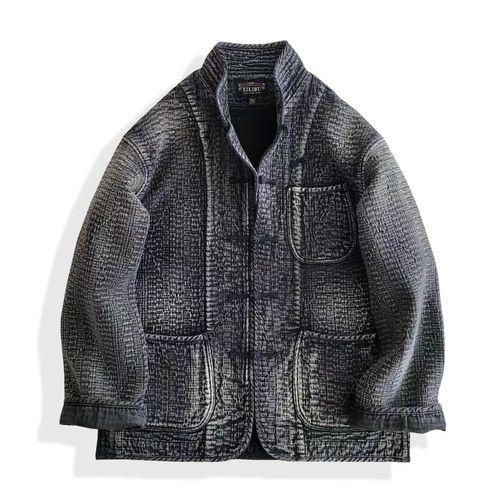 西里布剑道刺子中国风立领手工盘扣唐装休闲外套汉服水洗咔叽复古