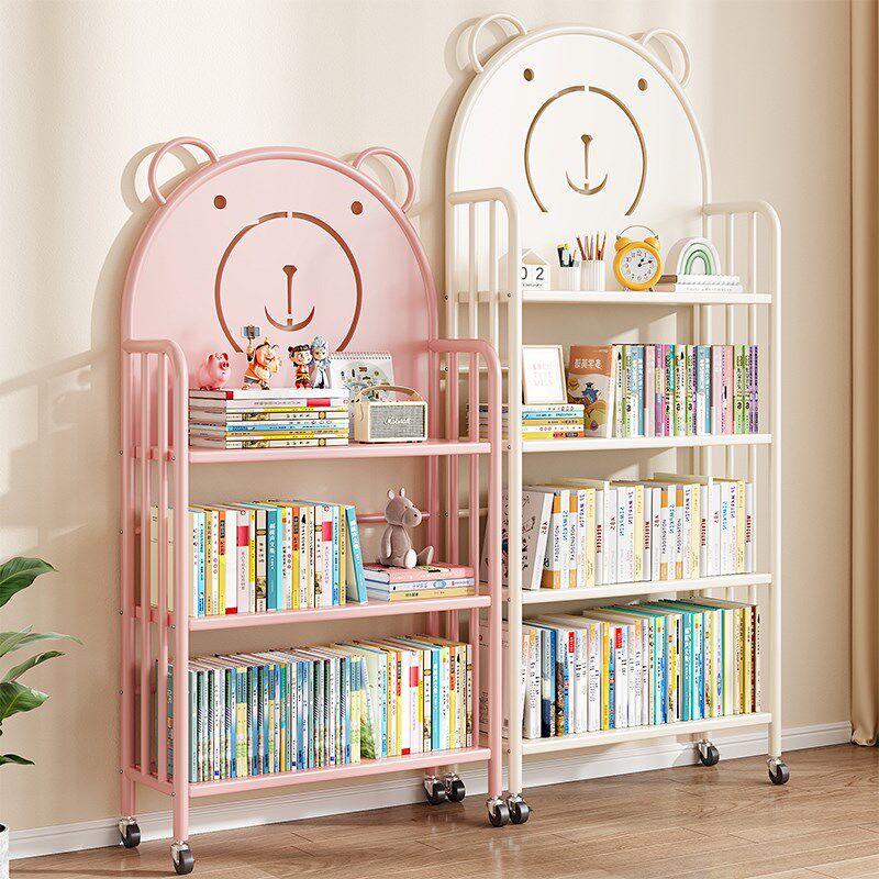 儿童书架可移动置物架落地多层家用小型书柜绘本架宝宝简易收纳架