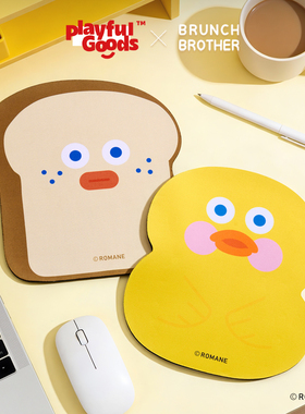 有点淘气 x 奶茶鼠/Brunch Brother可爱异形大头笔记本办公游戏鼠标垫