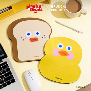 有点淘气 x 奶茶鼠/Brunch Brother可爱异形大头笔记本办公游戏鼠标垫