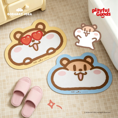 有点淘气Playfulgoods×奶茶鼠吸水脚垫卧室卫生间浴室防滑地垫子