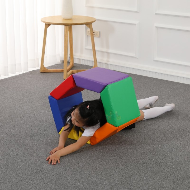 欧标软体多功能游戏垫早教儿童感统体智能平衡独木桥滚圈软包地垫
