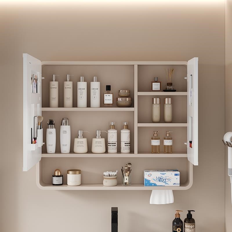 太空铝带加高加厚圆弧浴雾室镜柜卫生间挂墙式智能镜灯防储物柜