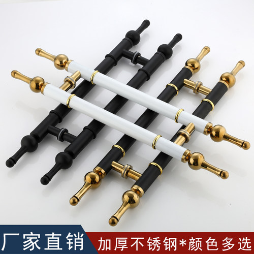 欧式 酒店木门黑色拉手 现代推拉门防盗门门把手