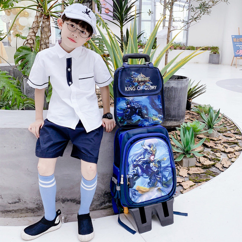 拉杆书包小学生男孩一二三到四六年级儿童大容量防水爬楼拖拉箱女